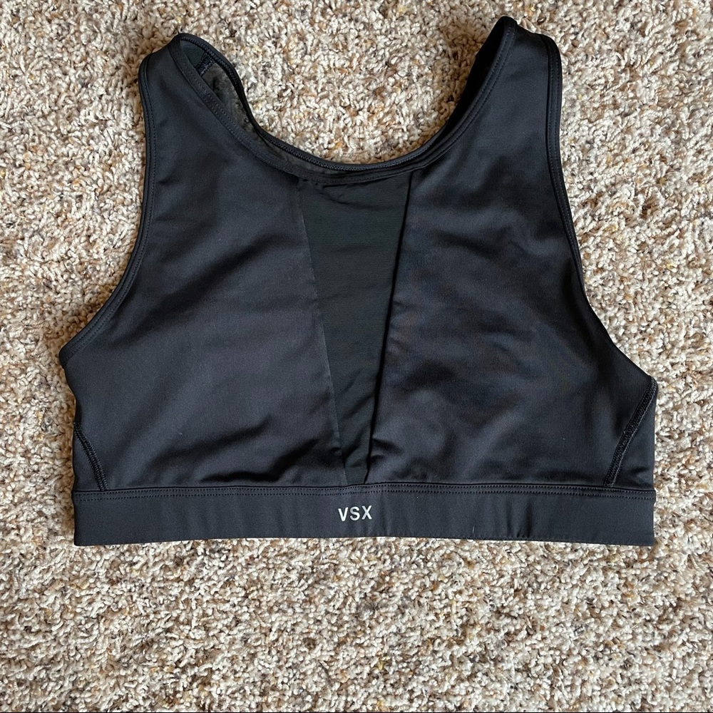 Black VSX sport bra - see through panels - size small - NWOT